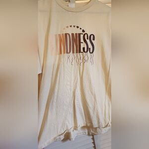 Cream Graphic Tee with Kindness Print